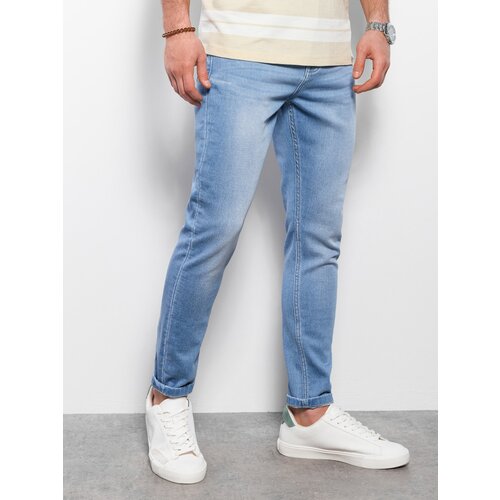Ombre Men's denim pants SKINNY FIT - light blue Slike