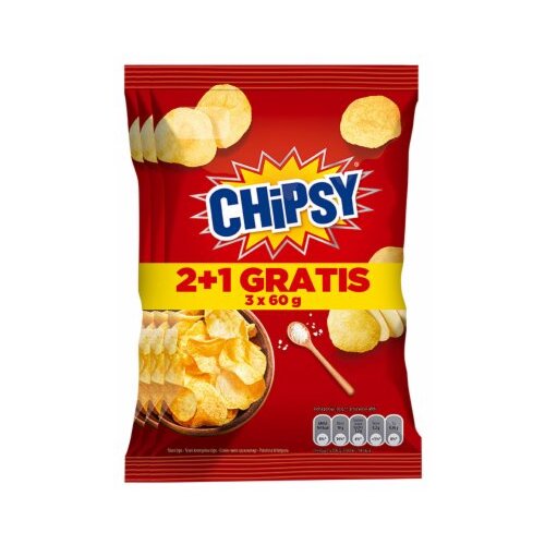 CHIPSY čips plain salted 3X60G Slike