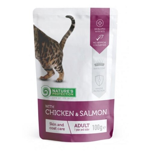 Natures Protection adult skin&coat - chicken&salmon 2.2 kg Cene