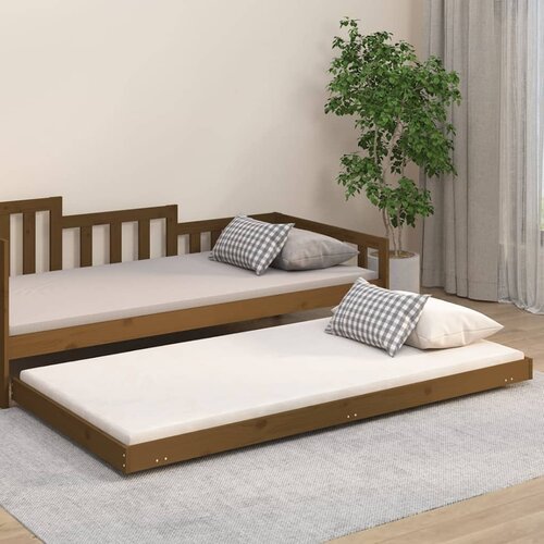 The Living Store Posteljni okvir medeno rjav 80x200 cm trdna borovina - Posteljni Okvir, (21524191) Slike