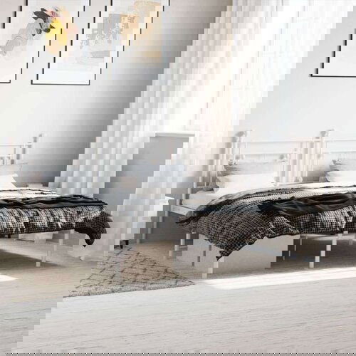 Metalni okvir za krevet s uzglavljem bijeli 160x200 cm Cijene