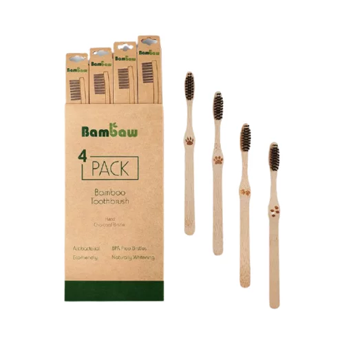 Bambaw tvrda četkica za zube od bambusa - 4 komada