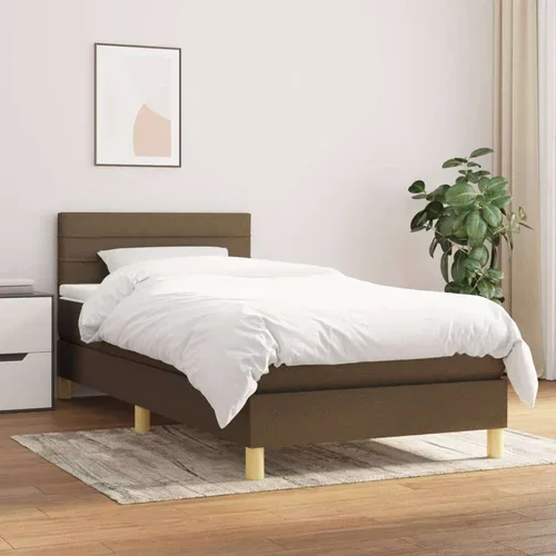  Box spring postelja z vzmetnico temno rjava 80x200 cm blago, (20901153)