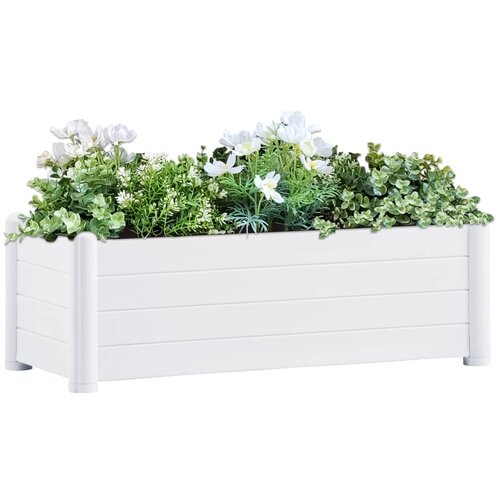 vidaXL Visoka greda PP bela 100x43x35 cm, (20618489) Cene
