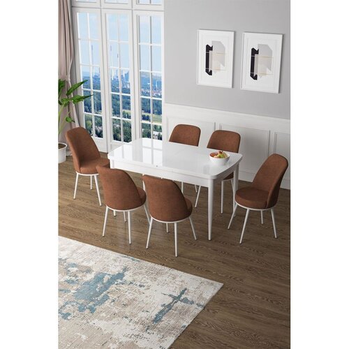 Hanah home Set Trpezarijski sto i 6 stolica Zen, Terakota Cijene