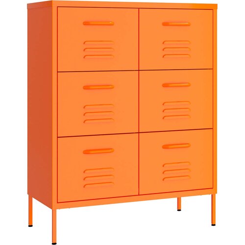  s ladicama narančasti 80 x 35 x 101,5 cm čelični Slike