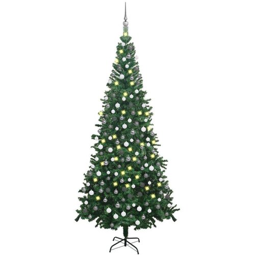  Umjetno božićno drvce LED sa setom kuglica 240 cm zeleno Cijene