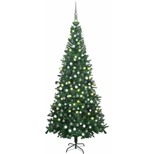  Umjetno božićno drvce LED sa setom kuglica 240 cm zeleno