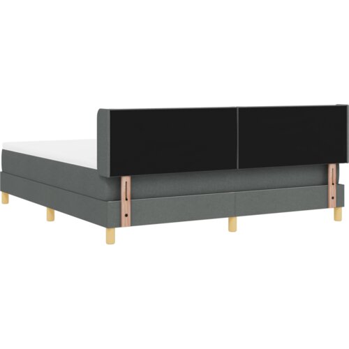 VidaXL krevet s kutijom i madracem tamno sivi 180x200 cm od tkanine, uzglavlje dizajna dijamantskih blokova tamno sivo 180 cm od tkanine Slike