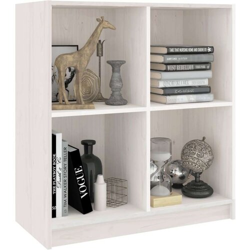 VidaXL komoda bela 70x33x76 cm trdna borovina Slike