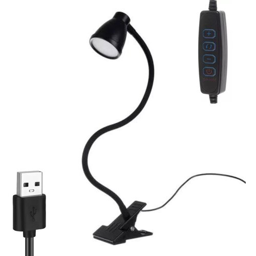 Iso USB LED namizna svetilka 5W 24LED 3 barve svetlobe s sponko črna Cene