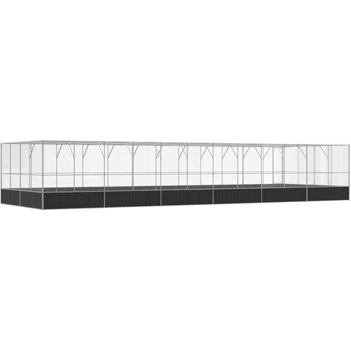  Kavez za ptice s produžetkom srebrni 1246x414x212 cm čelični Slike
