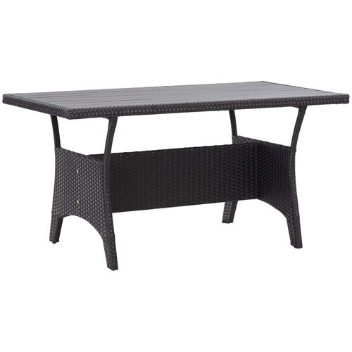 vidaXL Vrtna miza črna 120x70x66 cm poli ratan Cene