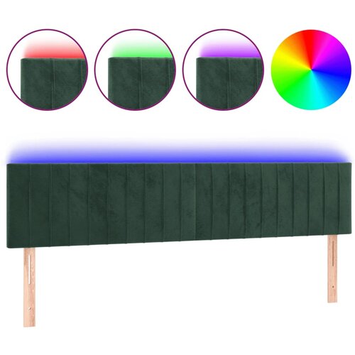 Maison Chic LED Posteljno vzglavje - Vzglavna omarica - Nočna omarica temno zeleno 160x5x78/88 cm žamet, (21709679) Cene