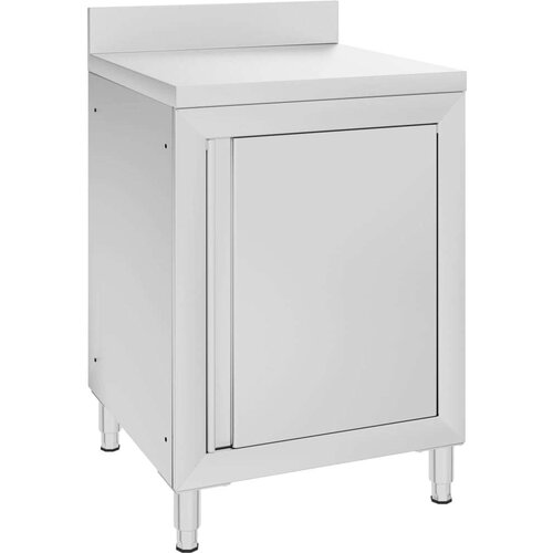 vidaXL Komercialna delovna miza z omarico 60x60x96 cm nerjaveče jeklo Cene