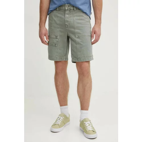 PepeJeans Jeans kratke hlače RELAXED SHORT UTILITY COLOUR moške, zelena barva, PM801121