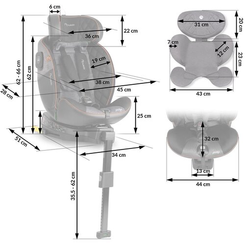 Nukido Prestige Line autosjedalica crna i siva 0-36 kg isofix Slike