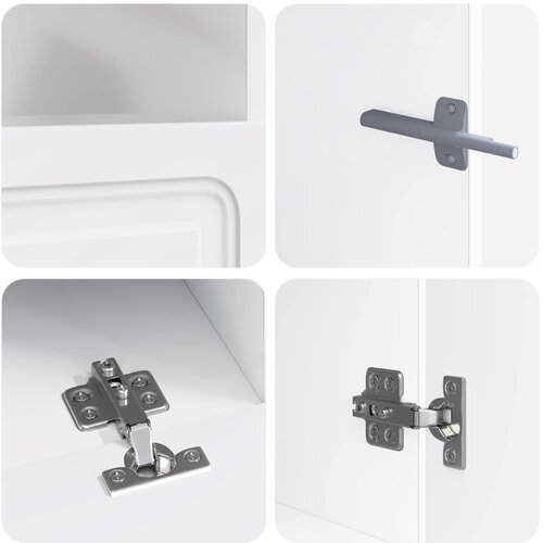 LED TV kabinet UTRECHT 3 kom. Bijela visokog sjaja 100 x 35 x 40 cm Slike