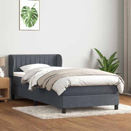vidaXL Box spring krevet s madracem tamnosivi 80 x 220 cm bar&scaron;unasti Cijene