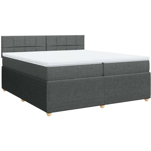 VidaXL Krevet s oprugama i madracem tamnosivi 200 x 200 cm od tkanine Slike
