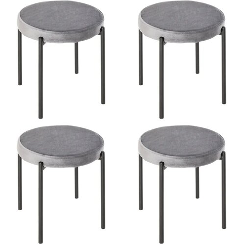  Set od 4 složive blagovaonske stolice bar&amp;scaron;unasti izgled metal siva 41 5x41 5x46 cm Slike