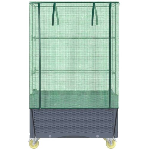 VidaXL Povi&amp;scaron;ena gredica s pokrovom i kotačima 80 x 50 x 182 cm Slike