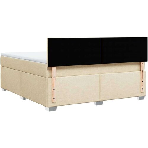 VidaXL Krevet s oprugama i madracem krem 180x200 cm od tkanine Slike