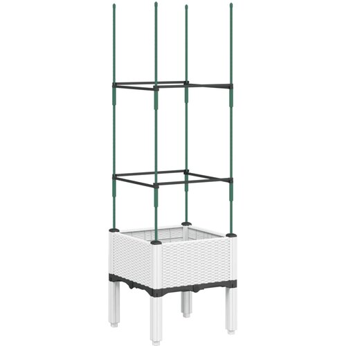  Vrtna sadilica s re&amp;scaron;etkom bijela 40 x 40 x 142,5 cm PP Slike