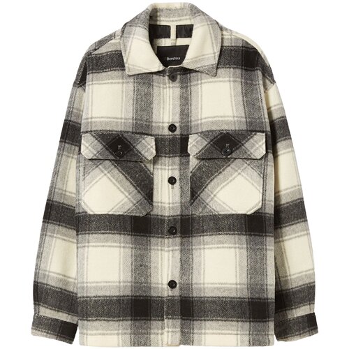 Bershka Prehodna jakna ecru / siva / temno siva Slike