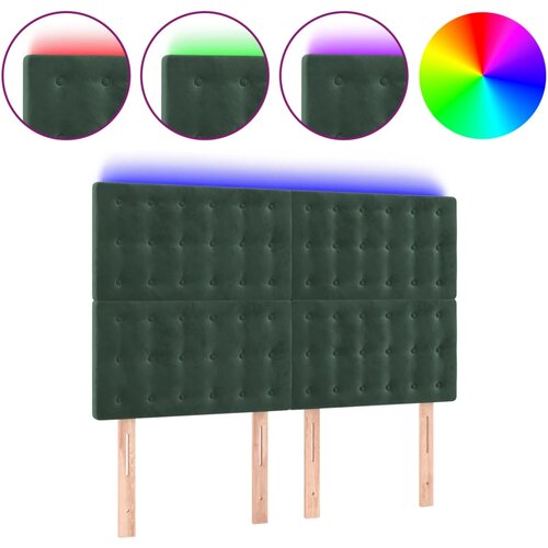 Maison Chic led posteljno vzglavje - vzglavna omarica - nočna omarica temno zeleno 144x5x118/128 cm žamet, (21708131) Cene