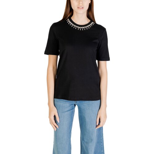 Only Majice s kratkimi rokavi Onlcheri Life S/S O-Neck Chain Top Jrs 15350116 Črna Slike