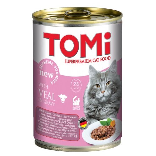 Tomi vlažna hrana za odrasle mačke, teletina u sosu, 400g Cene