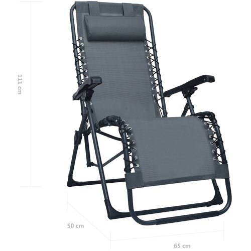  Sklopiva ležaljka od tekstilena siva Slike