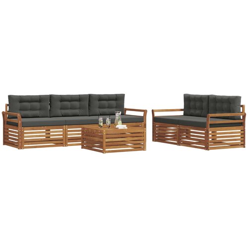 Set vanjskih sofa 6 kom. Prirodna i antracit Slike