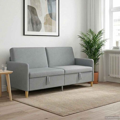 SOFA s pohranom Svjetlosiva 192 x 78 x 87 cm Poliester Cijene