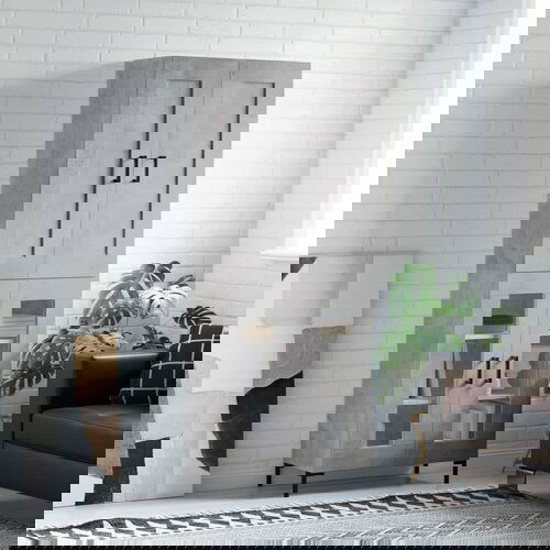 vidaXL Visoka komoda siva betona 69,5x34x180 cm od konstruiranog drva Cijene