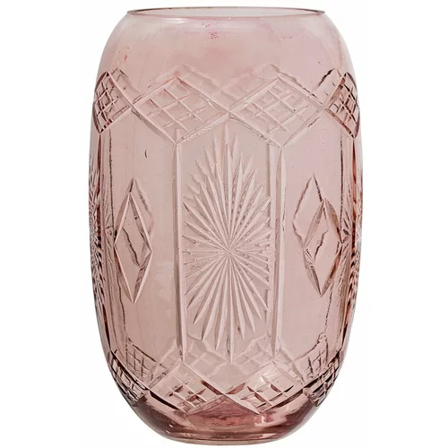 Bloomingville ružičasta staklena vaza Ornaments