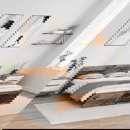 vidaXL Krevetna konstrukcija Staro drvo 140 x 200 cm Konstruirano drvo Cijene