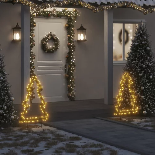 vidaXL Božična svetlobna dekoracija s konicami drevo 115 LED 90 cm