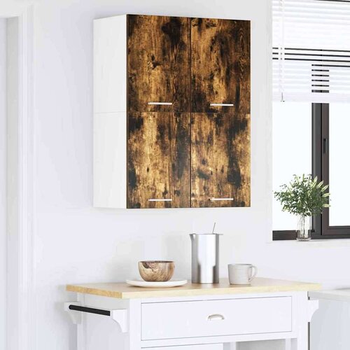  Viseći ormarić Riga Dimljeni hrast i bijela 60 x 31 x 40 cm Slike