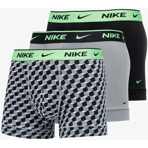 Nike everyday cotton stretch trunk 3 pack geo block print/ cool grey/ black