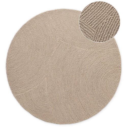 Hanse Home Bež ročno tkana volnena okrogla preproga &amp;oslash; 120 cm Eleni Light Beige &amp;ndash; Slike