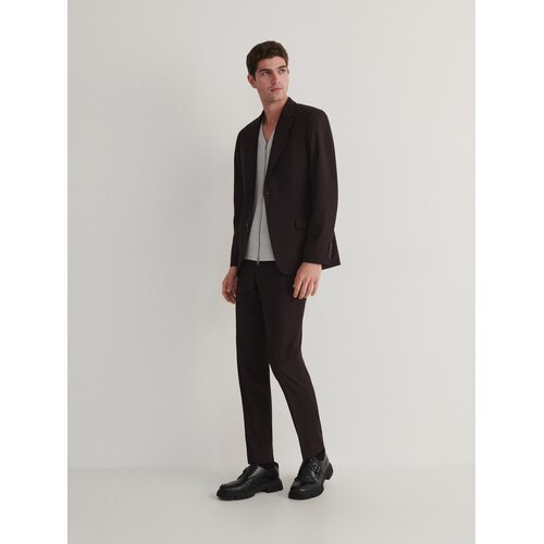 Reserved hlače slim fit za k obleki - burgundy Cene