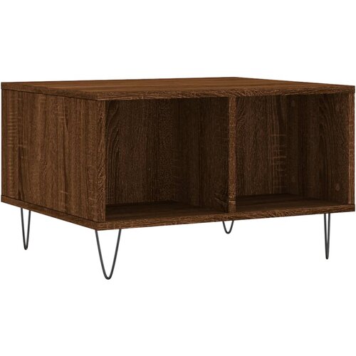 Maison Chic Klubska mizica - kavna mizica - Nizka mizica rjav hrast 60x50x36,5 cm inženirski les, (21754163) Cene