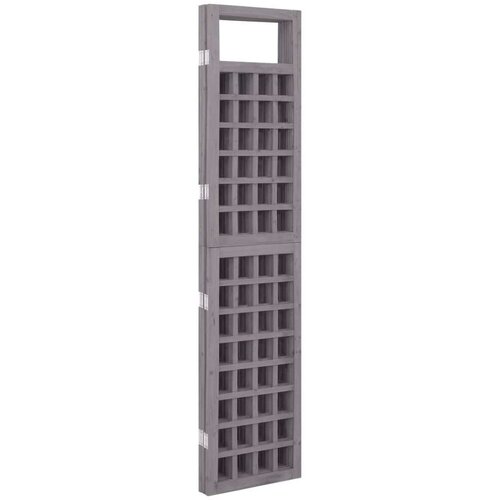 VidaXL Sobna pregrada / re&amp;scaron;etka s 4 panela od jelovine siva 161x180cm Slike