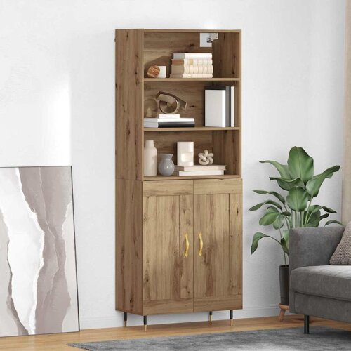 vidaXL Highboard Umjetnički hrast 69,5 x 34 x 180 cm Konstruirano drvo Cijene