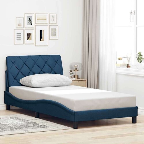  posteljni okvir brez vzmetnice Modra 100x200 cm Tkanina, (21829603) Slike