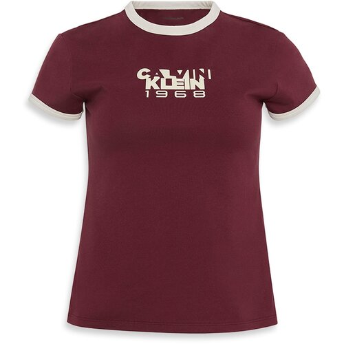 Calvin Klein Jeans Majica &amp;#039;1968&amp;#039; bordo / bela Slike