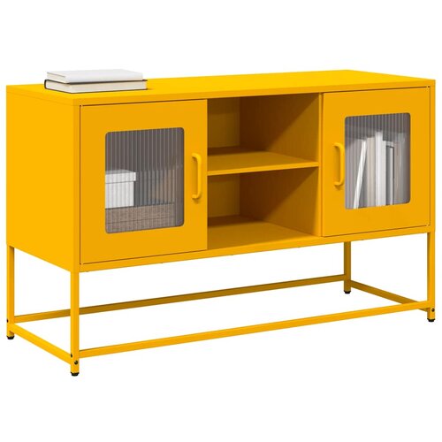 VidaXL TV omarica gorčično rumena 100,5x39x60,5cm jeklo Slike