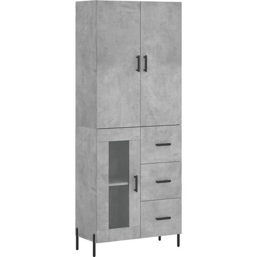 Maison Chic Visoka Komoda - Predalnik betonsko siva 69,5x34x180 cm inženirski les, (21720394) Cene
